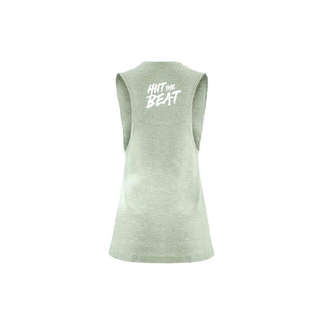 HIIT The Beat Plank baby Plank - festival muscle tank - stonewash green