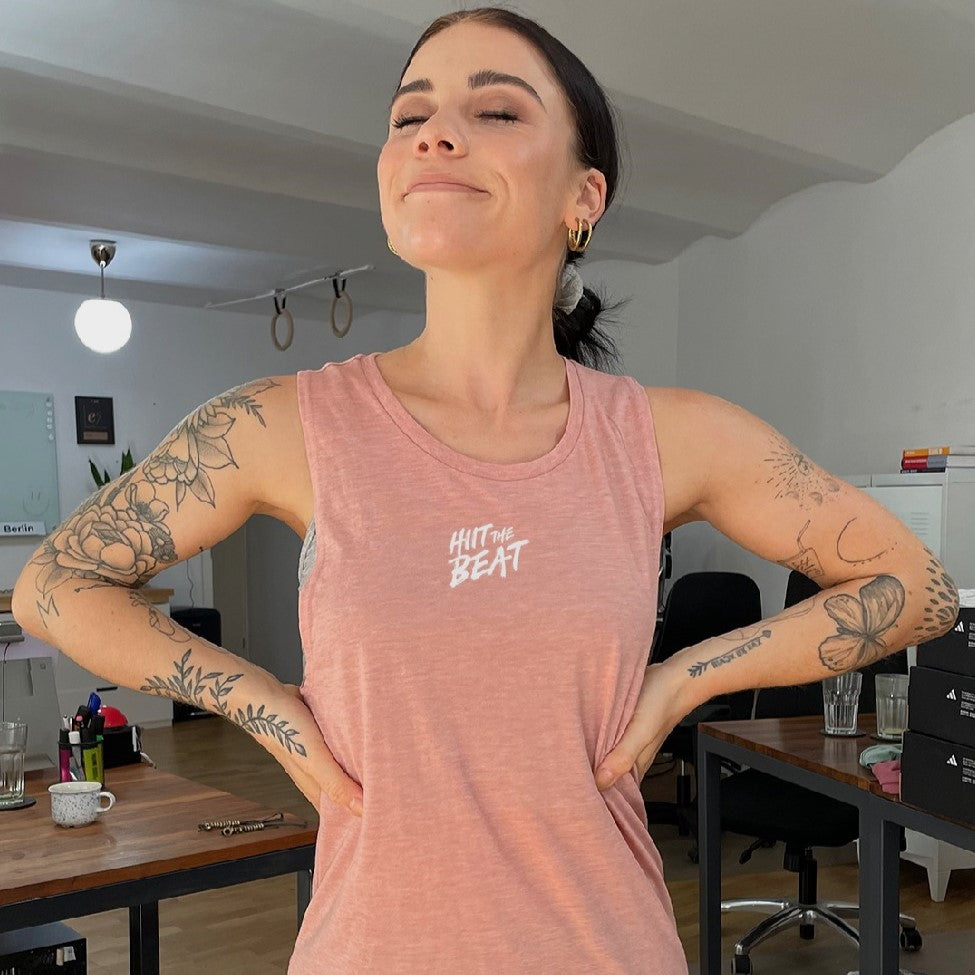 HIIT The Beat - festival muscle tank - desert pink
