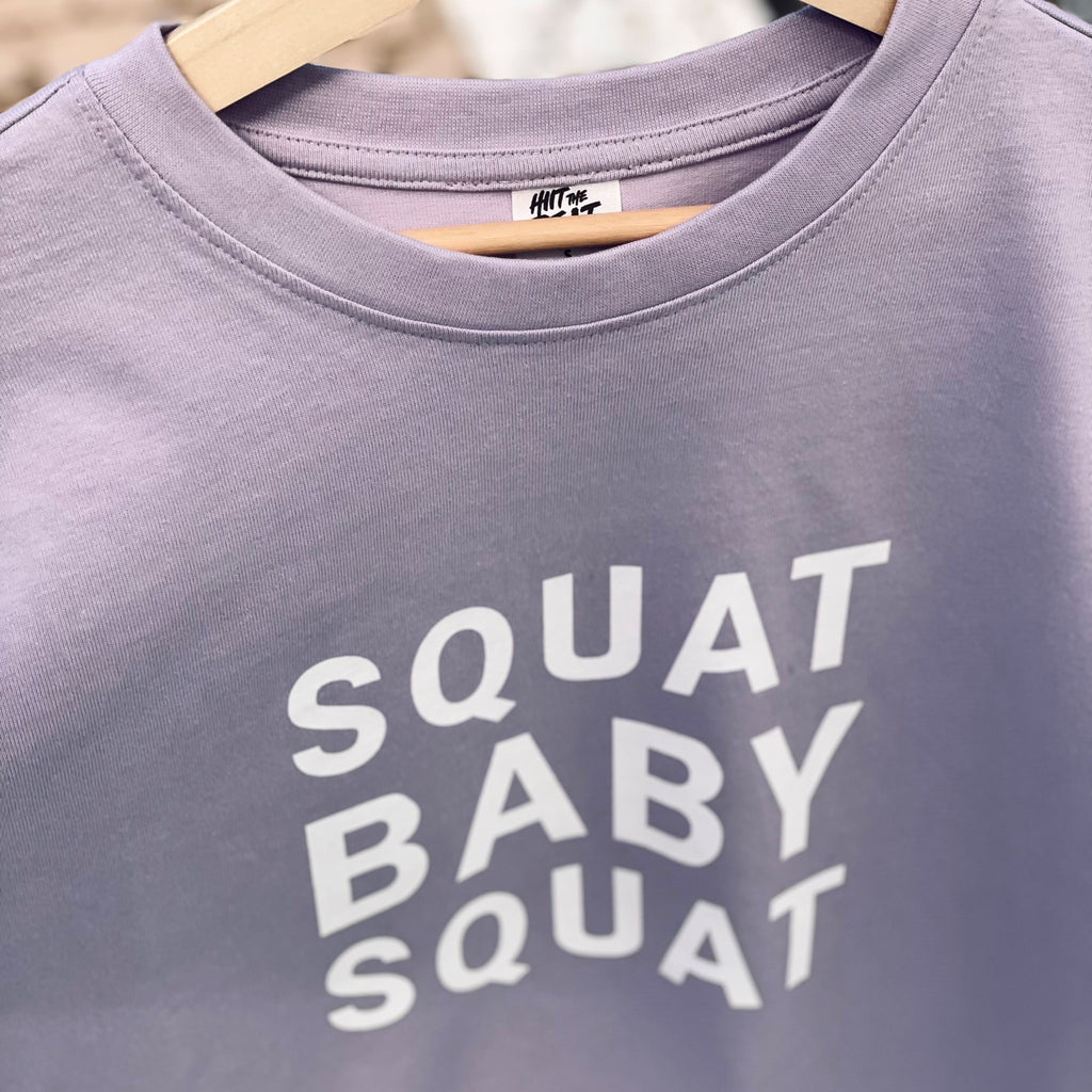 HIIT The Beat Men Oversize Tee Squat Baby Lila, washed-out print
