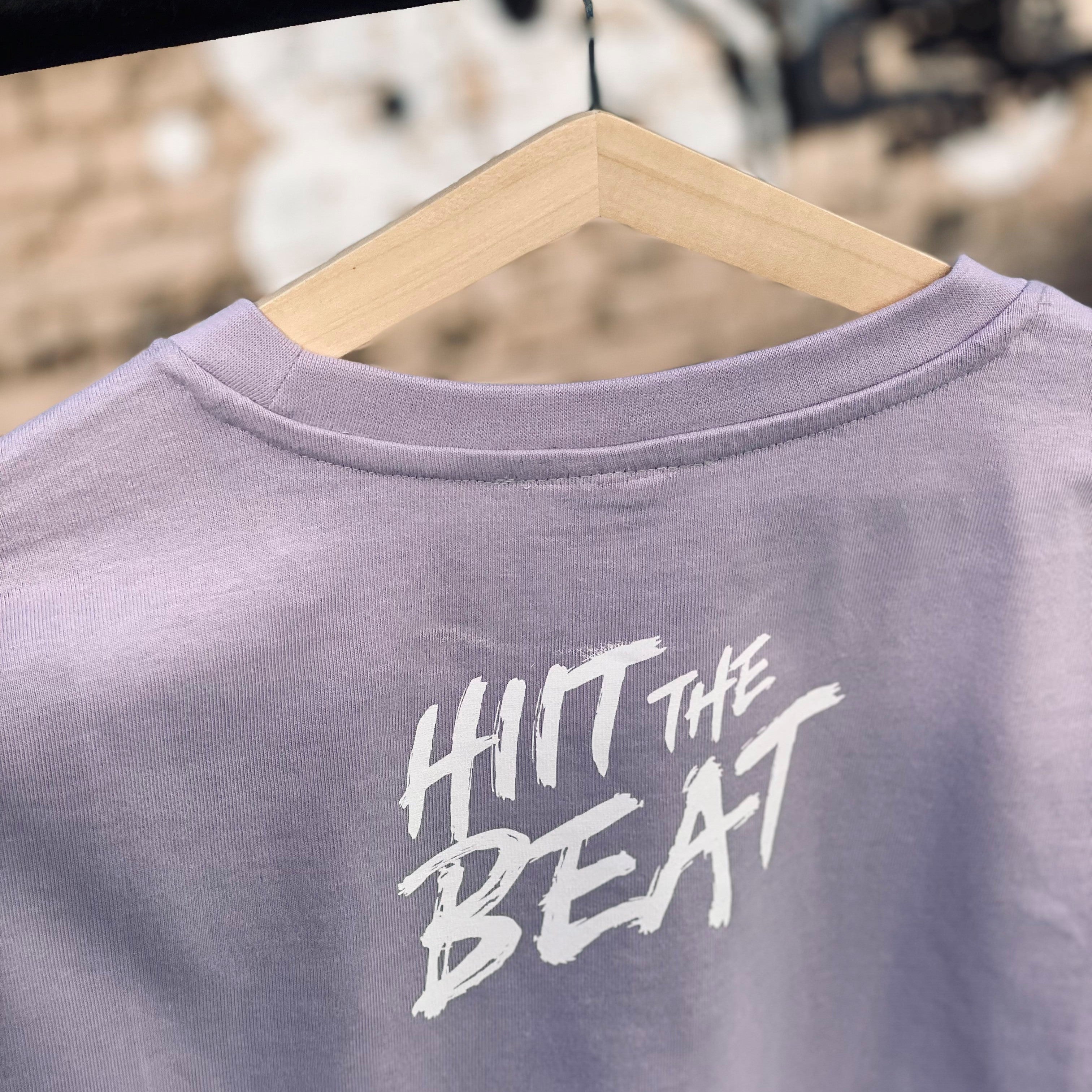 HIIT The Beat Men Oversize Tee Squat Baby Lila, washed-out print